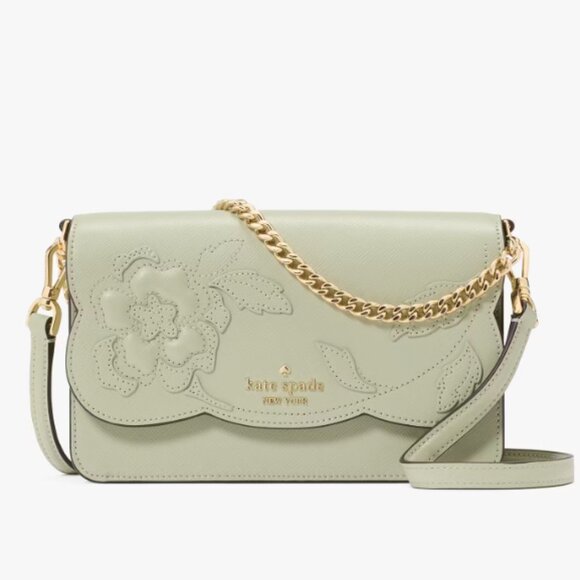 Kate Spade Green Crossbody Bag with Gold Chain - Picture 1 of 5